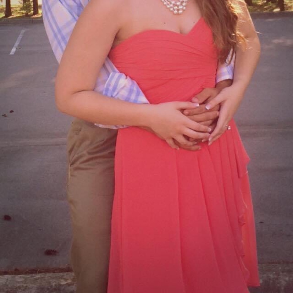 Knee Length Coral Formal Dress